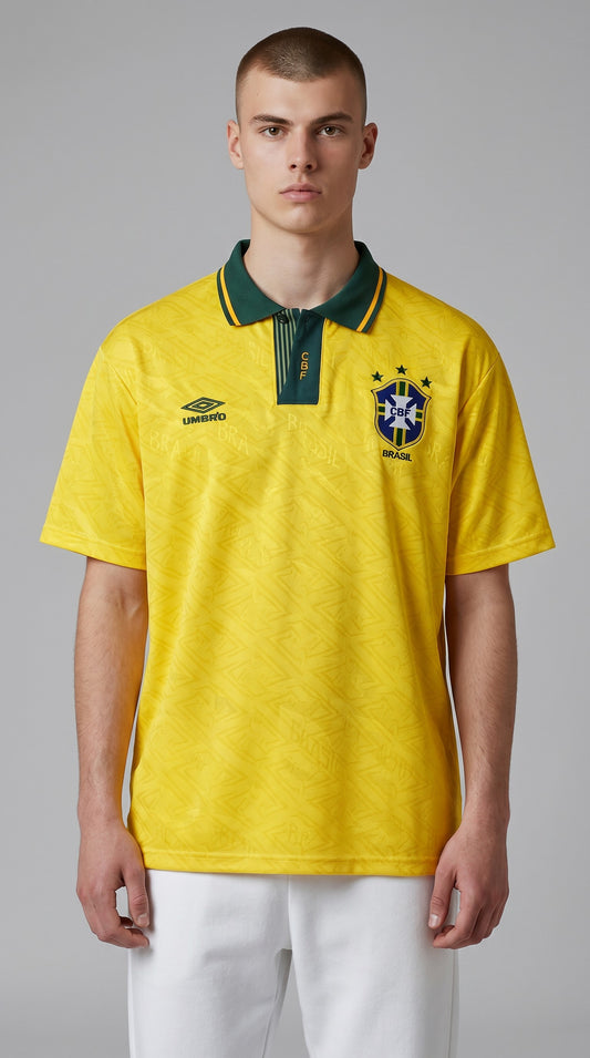 Camisa de futebol Brasil 1991-93 Casa retrô
