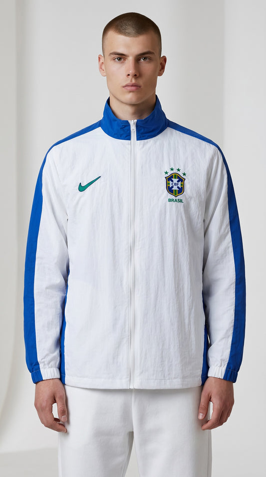 Camisa de futebol Brasil 1998 Corta Vento retrô
