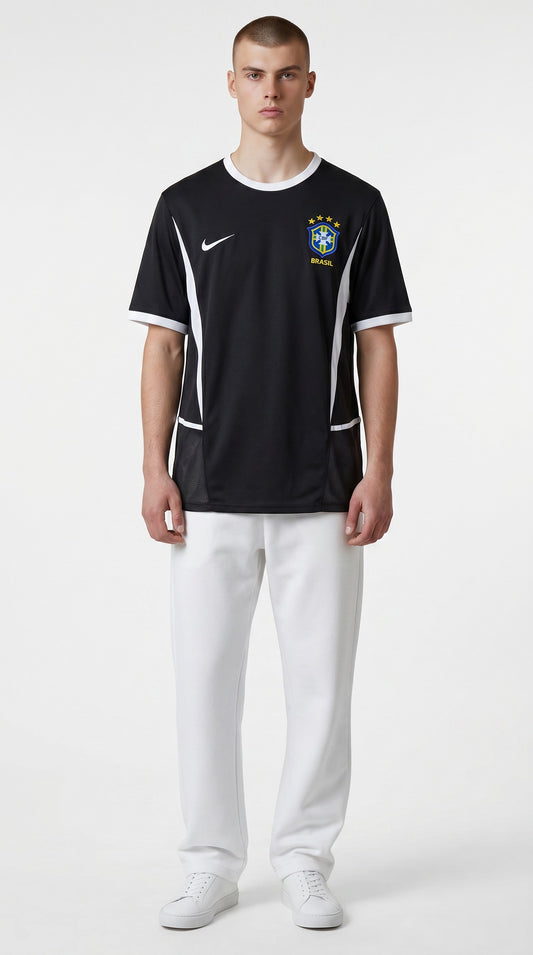 Camisa de futebol Brasil 2002 Goleiro retrô