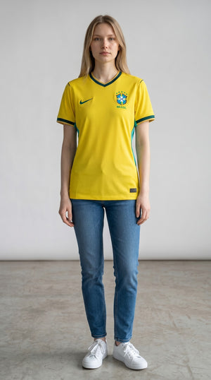 Camisa de futebol Brasil 2026 Casa Feminino atual feminina