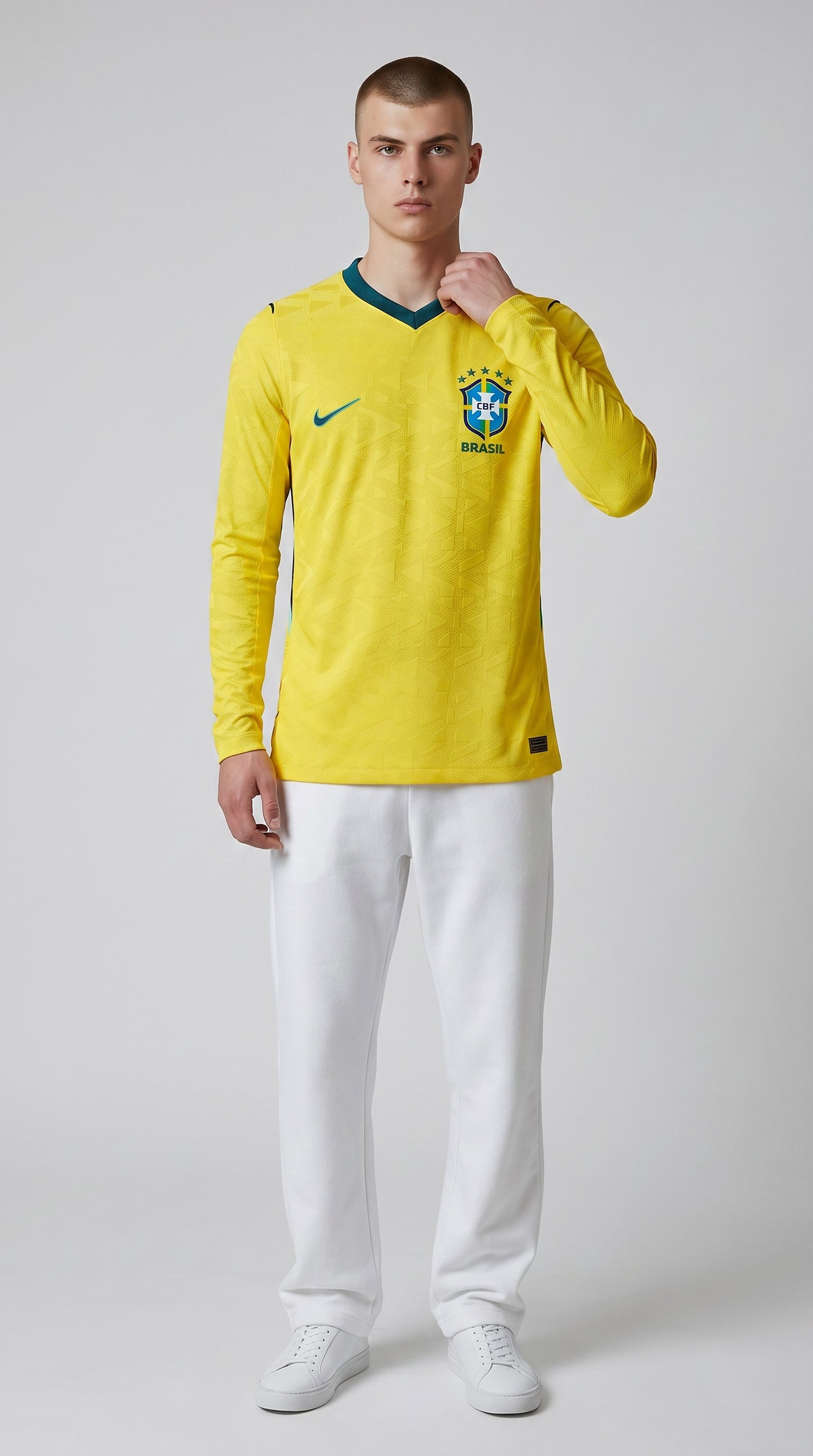 Brasil 2026 Casa Versão Jogador Manga Longa