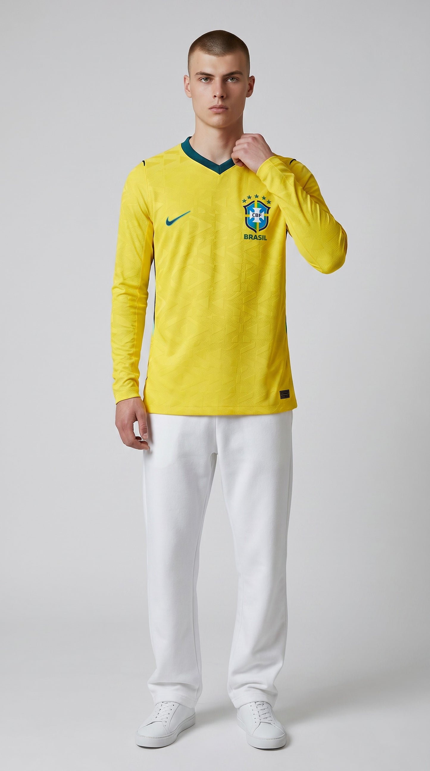 Brasil 2026 Casa Versão Jogador Manga Longa