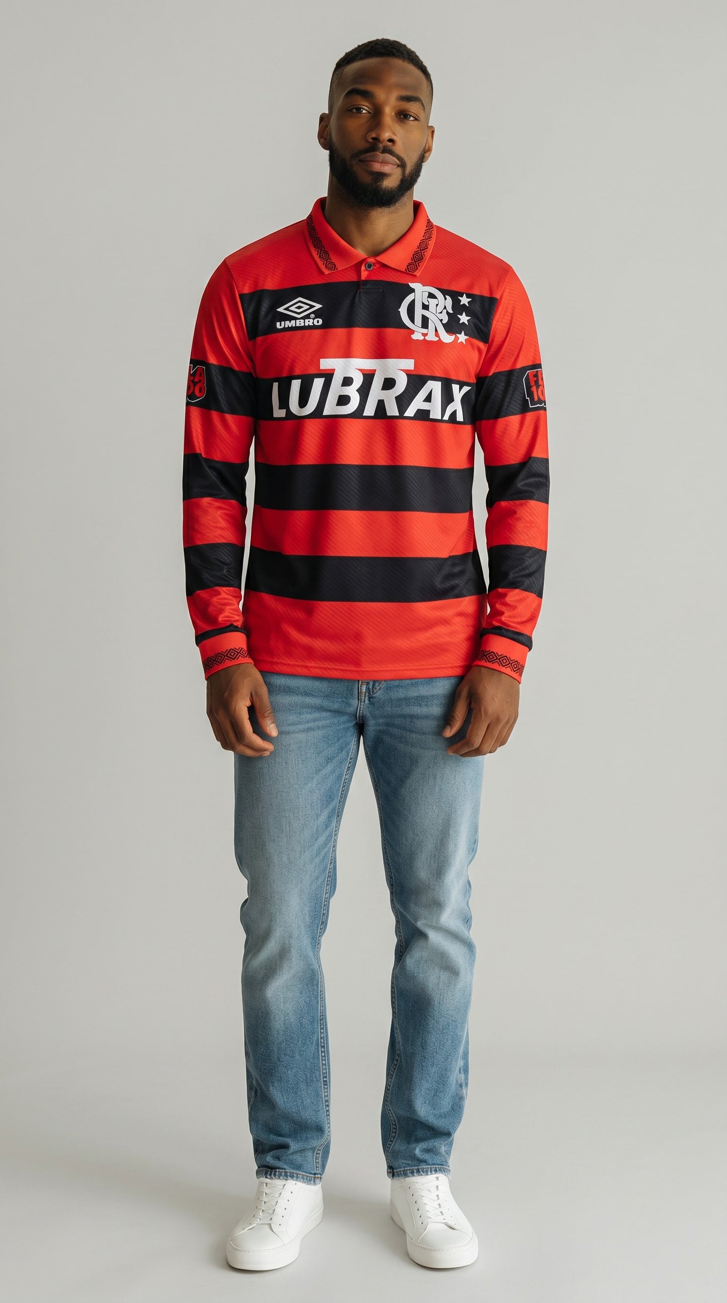 Camisa de futebol Flamengo 1994-95 Casa Manga Longa retrô