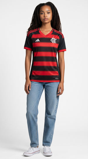 Camisa de futebol Flamengo 2025-26 Casa Feminino temporada anterior feminina