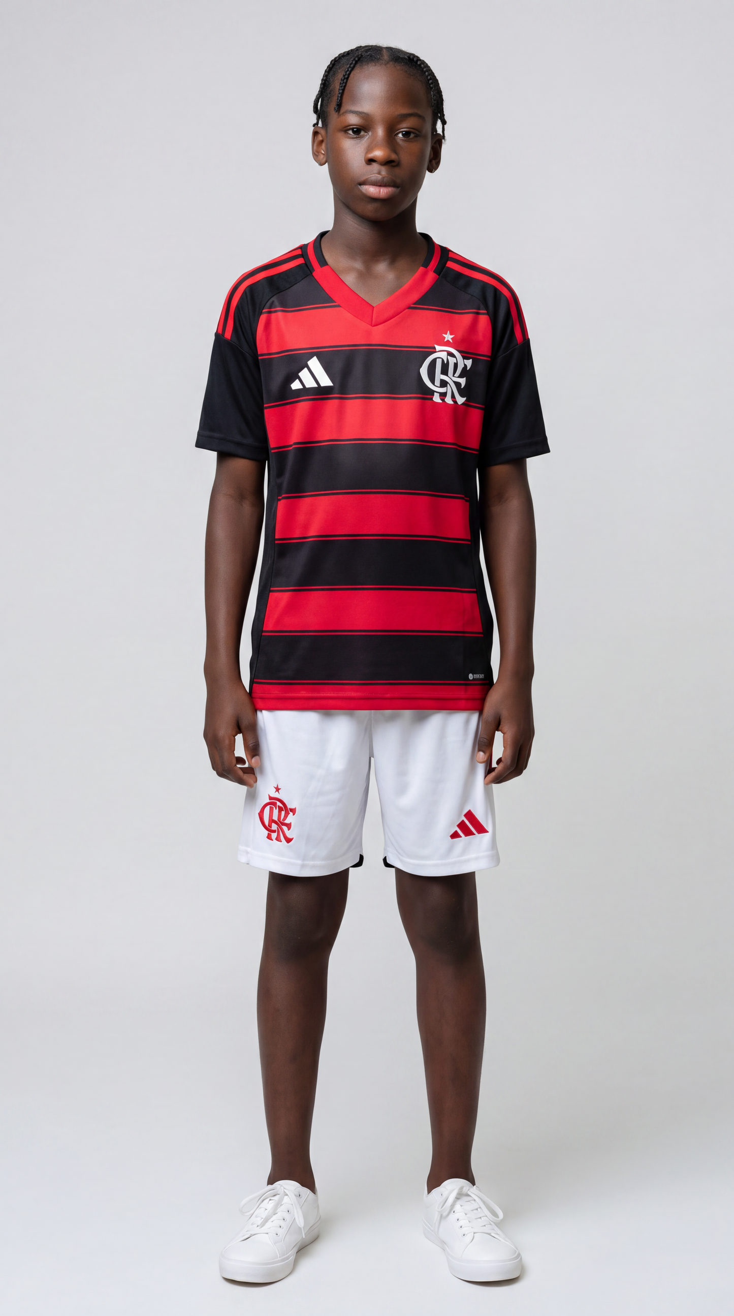 Camisa de futebol Flamengo 2025-26 Casa Infantil temporada anterior infantil