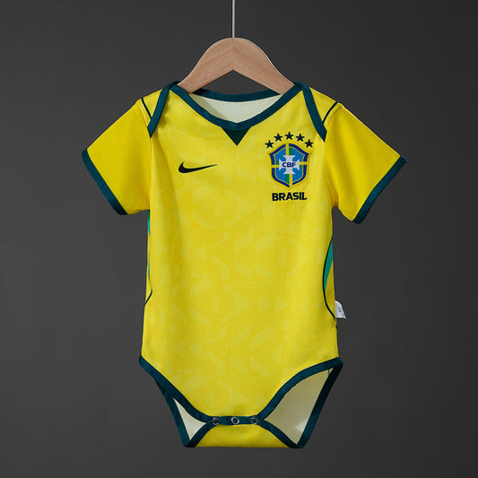Camisa de futebol Brasil Bebê atual infantil