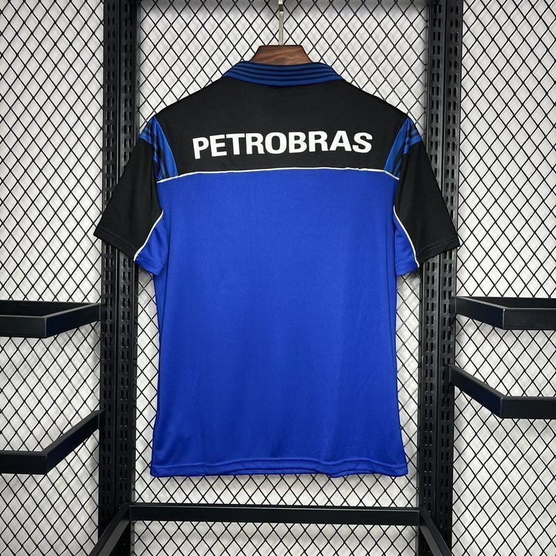 My Store 8 Flamengo 1999 goalkeeper football jersey in blue and black with Petrobras sponsor logo on the back.