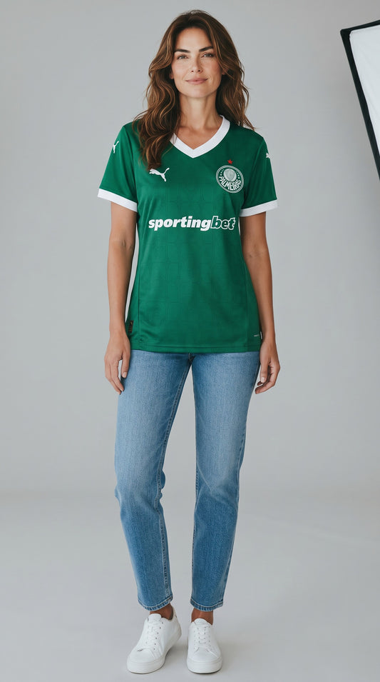 Camisa de futebol Palmeiras 2025-26 Casa Feminino temporada anterior feminina