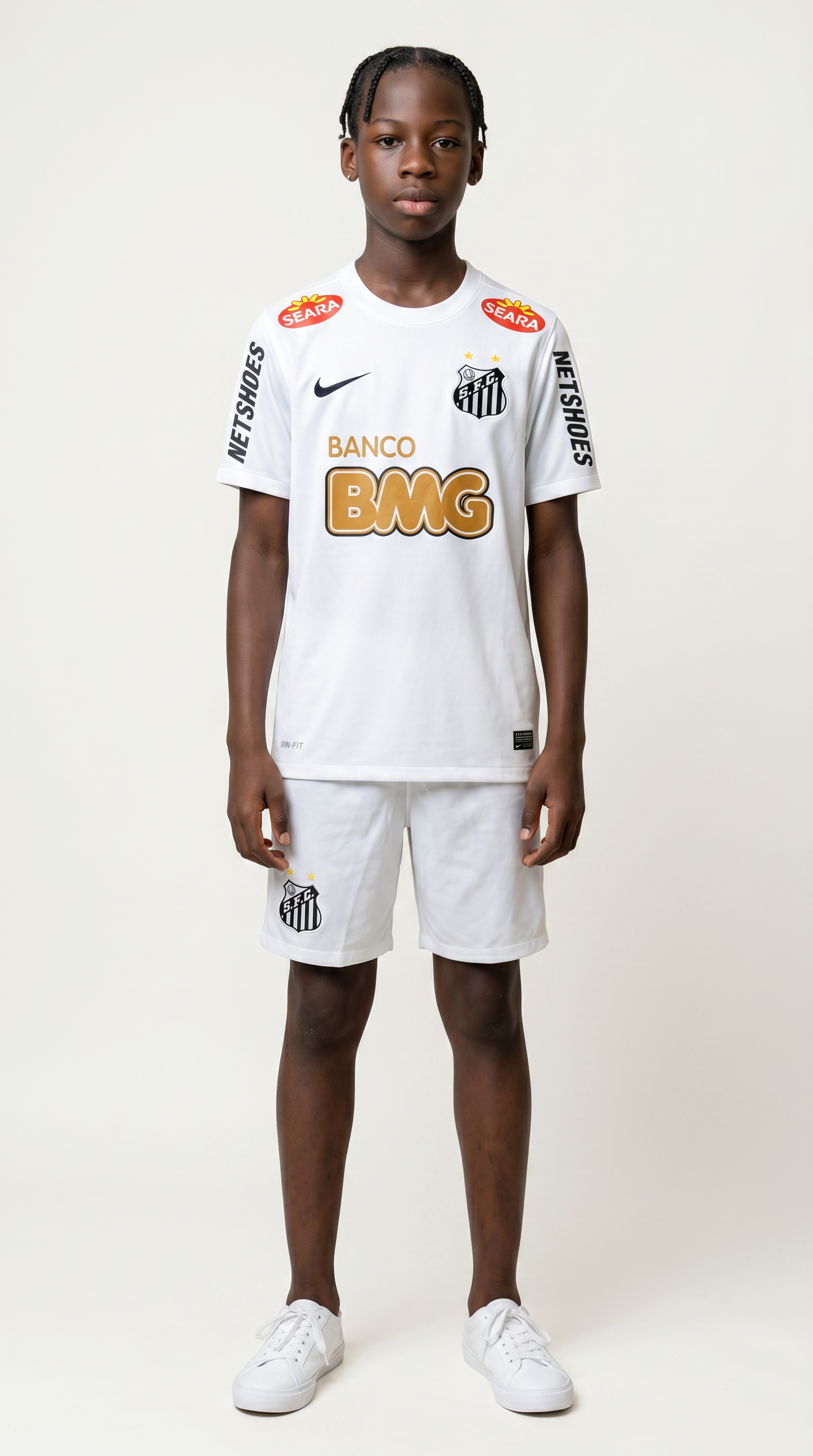 Camisa de futebol Santos 2011-12 Casa Infantil retrô infantil