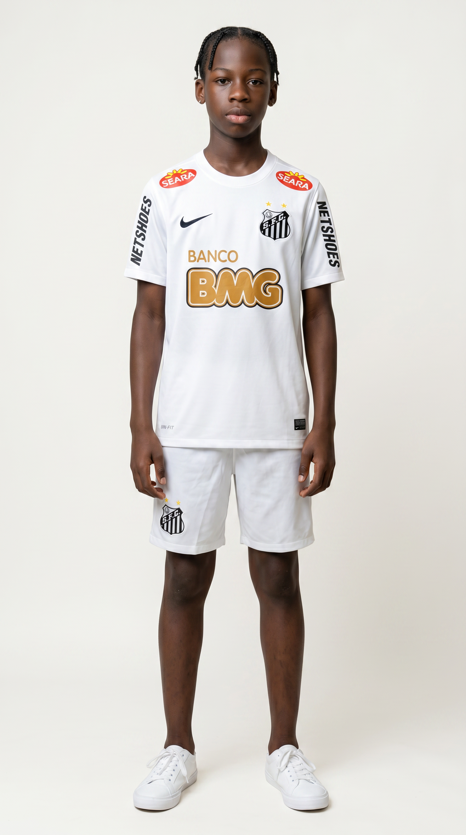 Camisa de futebol Santos 2011-12 Casa Infantil retrô infantil