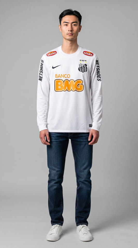 Camisa de futebol Santos 2011-12 Casa Manga Longa retrô