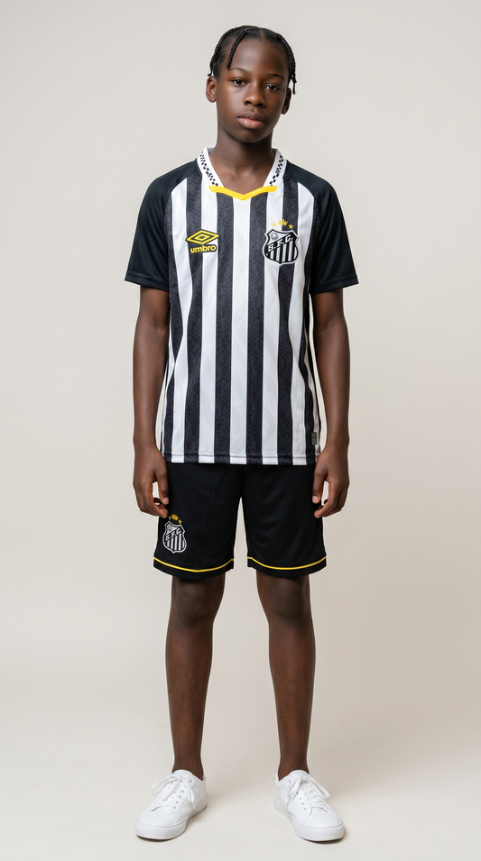 Camisa de futebol Santos 2025-26 Fora Infantil temporada anterior infantil